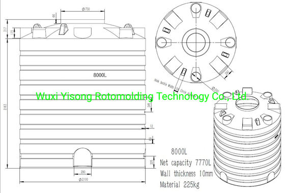 8000l Water Plastic Tank Mold Oem Rotomolding Products