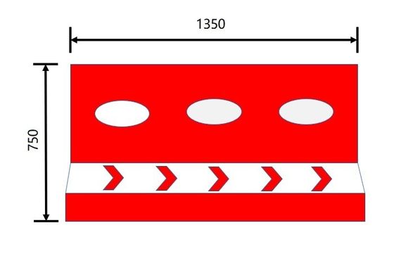 Rotational Roto Moulded Products Road Barrier 1350x750mm 3 Holes