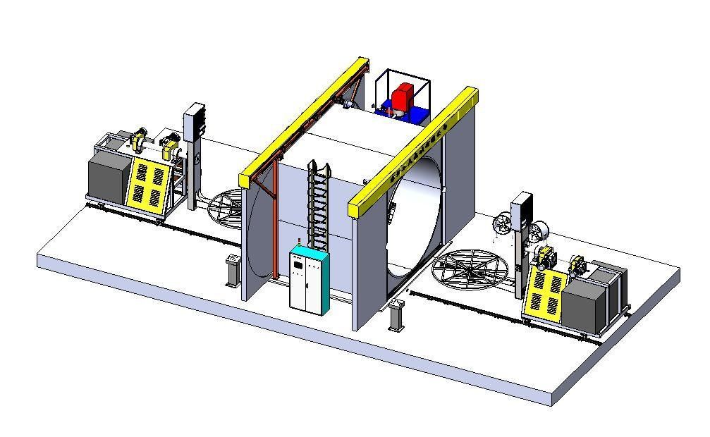 Rotomoulding Water Tank Making Machine Shuttle Type 2  Arm L 4000 Oven