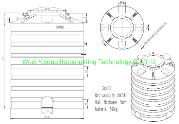 Roto Mold Water Tank Mould 3000L Container Sheet Metal 0