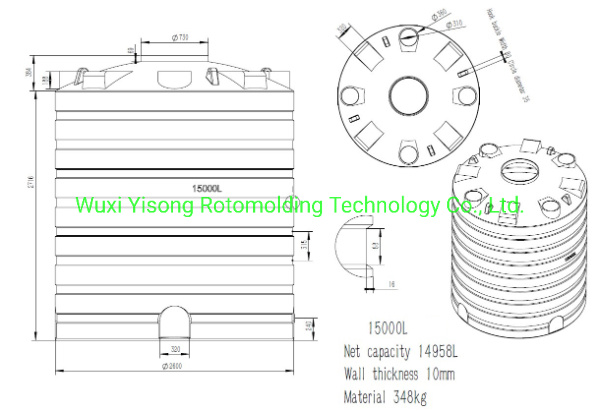 Plastic Water Tank Mould Storage Slot Blasting 15000L 0
